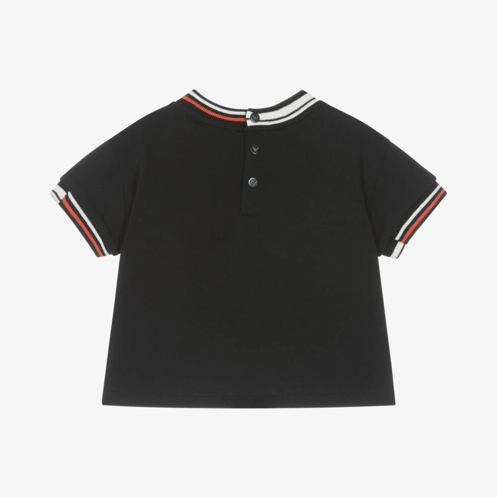 Emporio Armani-Boys Navy Cotton Logo Tee | Childrensalon Outlet
