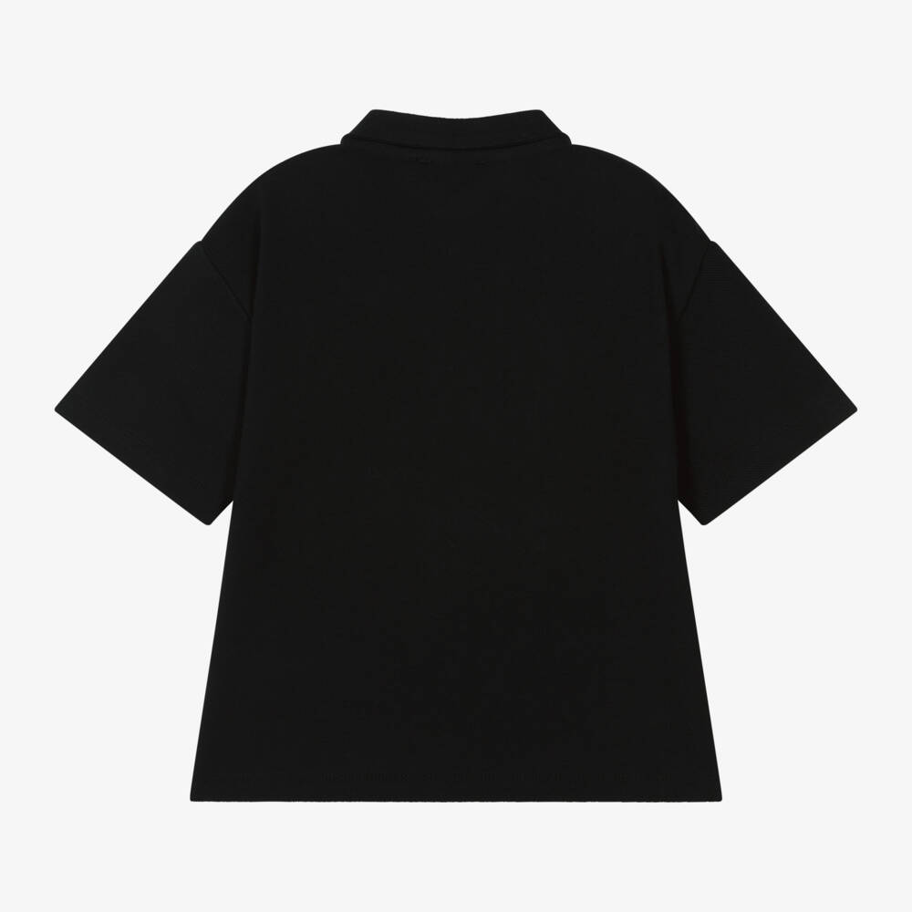 Emporio Armani-Boys Navy Cotton Piqué Top | Childrensalon Outlet