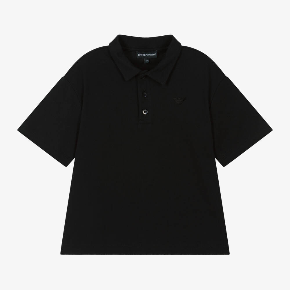 Emporio Armani-Синий хлопковый топ для мальчиков | Childrensalon Outlet