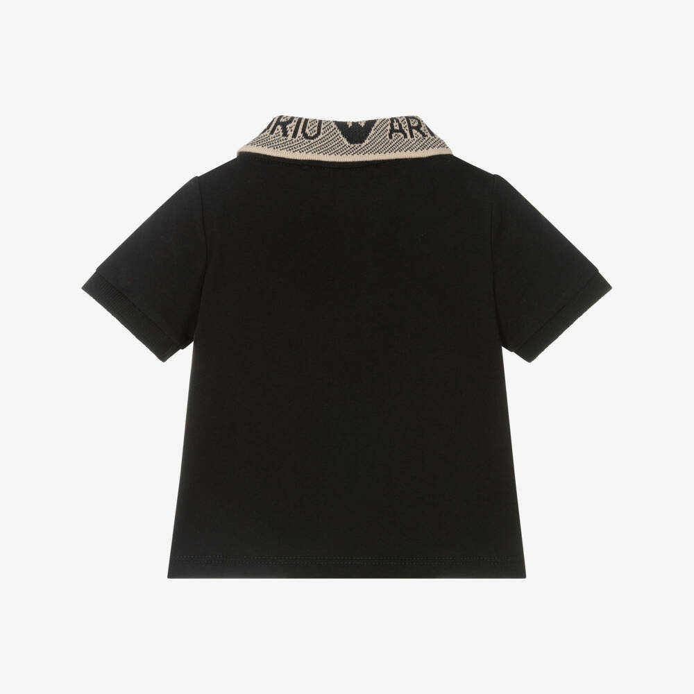 إEmporio Armani-قميص بولو قطني أزرق داكن للأولاد مع نسر | Childrensalon Outlet