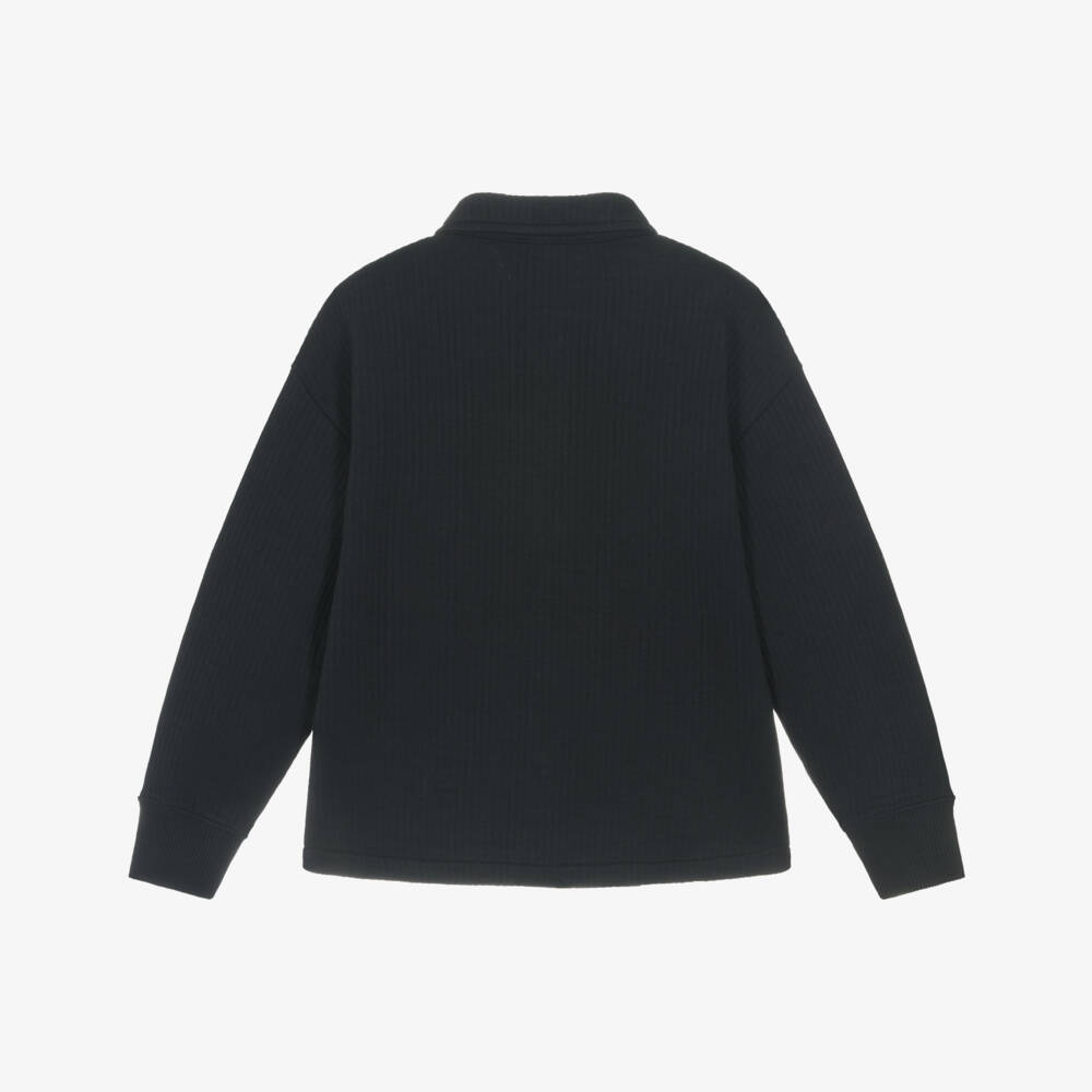 Emporio Armani-Рубашка-жакет из синего хлопка в рубчик для мальчиков | Childrensalon Outlet