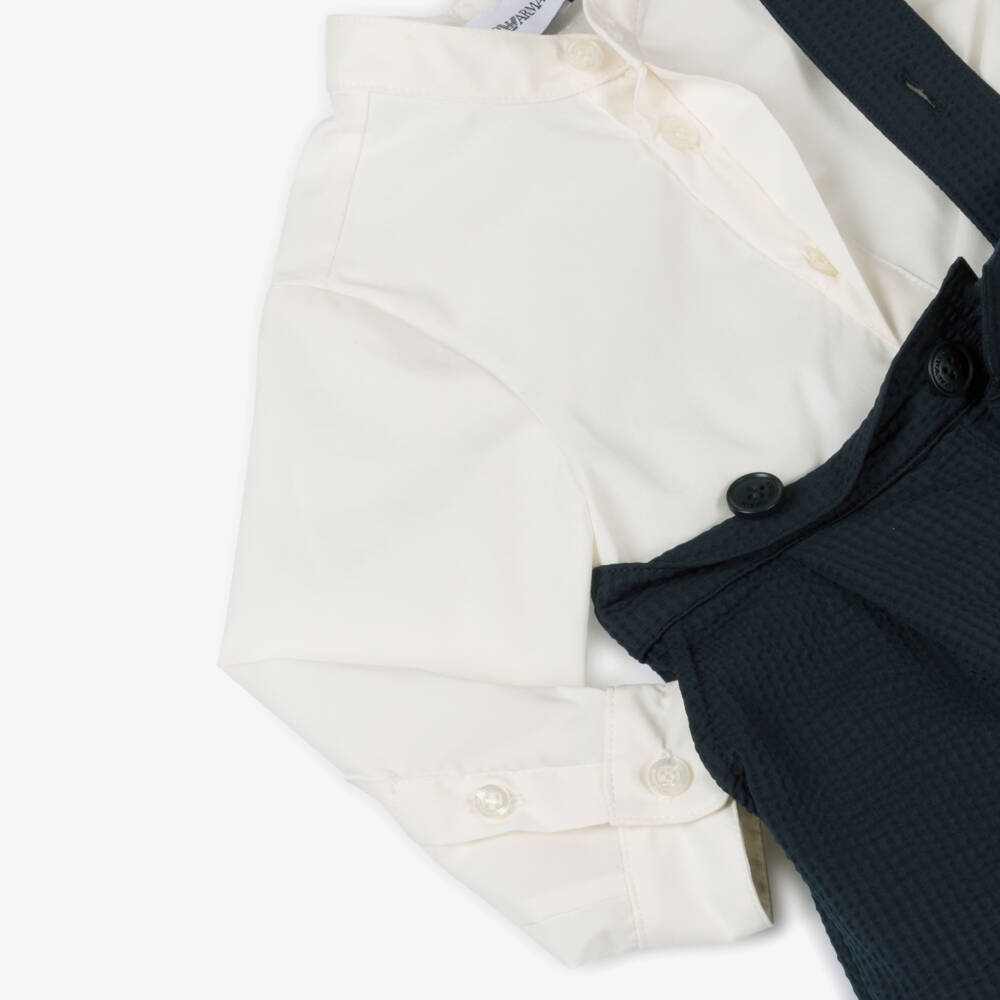 Emporio Armani-Boys Navy & Cream Shorts Ensemble | Childrensalon Outlet