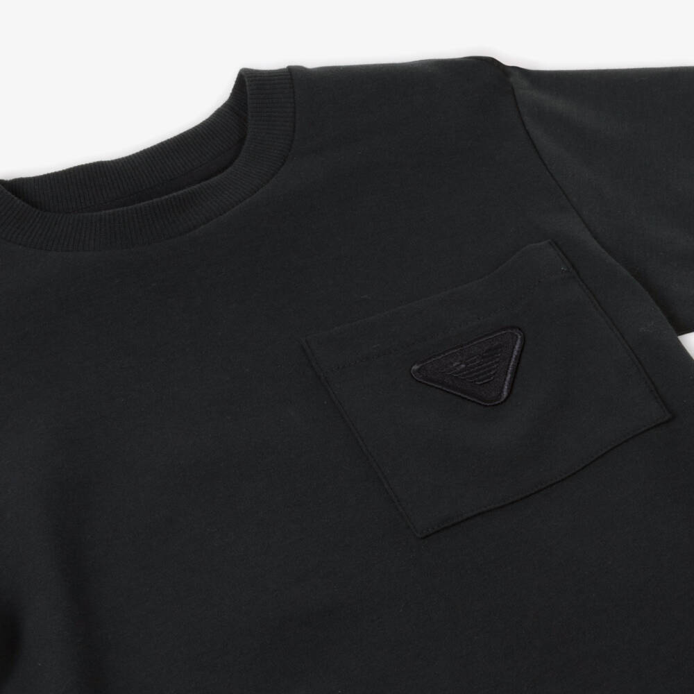 Emporio Armani-Boys Navy Eagle Emblem Tee | Childrensalon Outlet