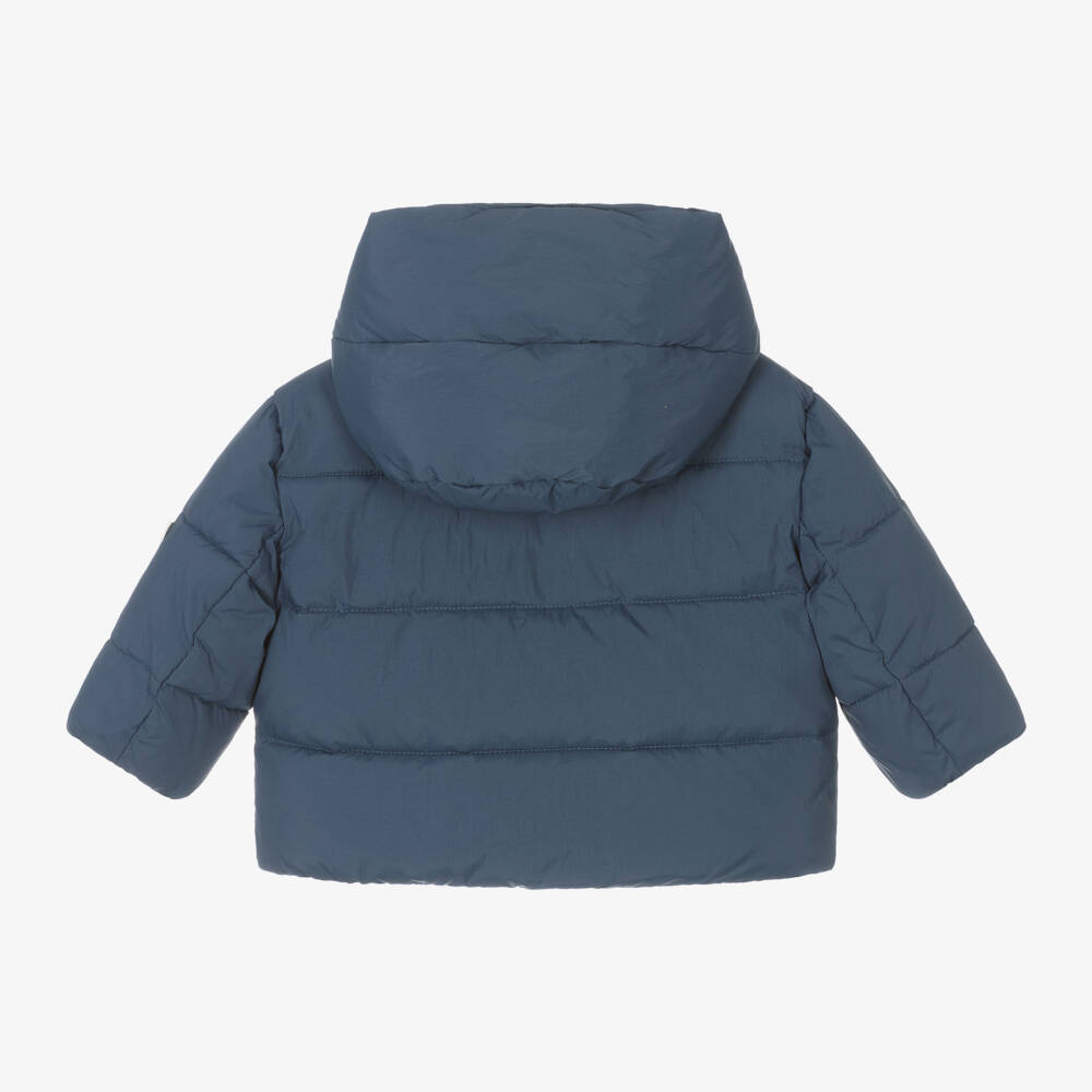 Emporio Armani-Boys Navy Hooded Puffer Coat | Childrensalon Outlet