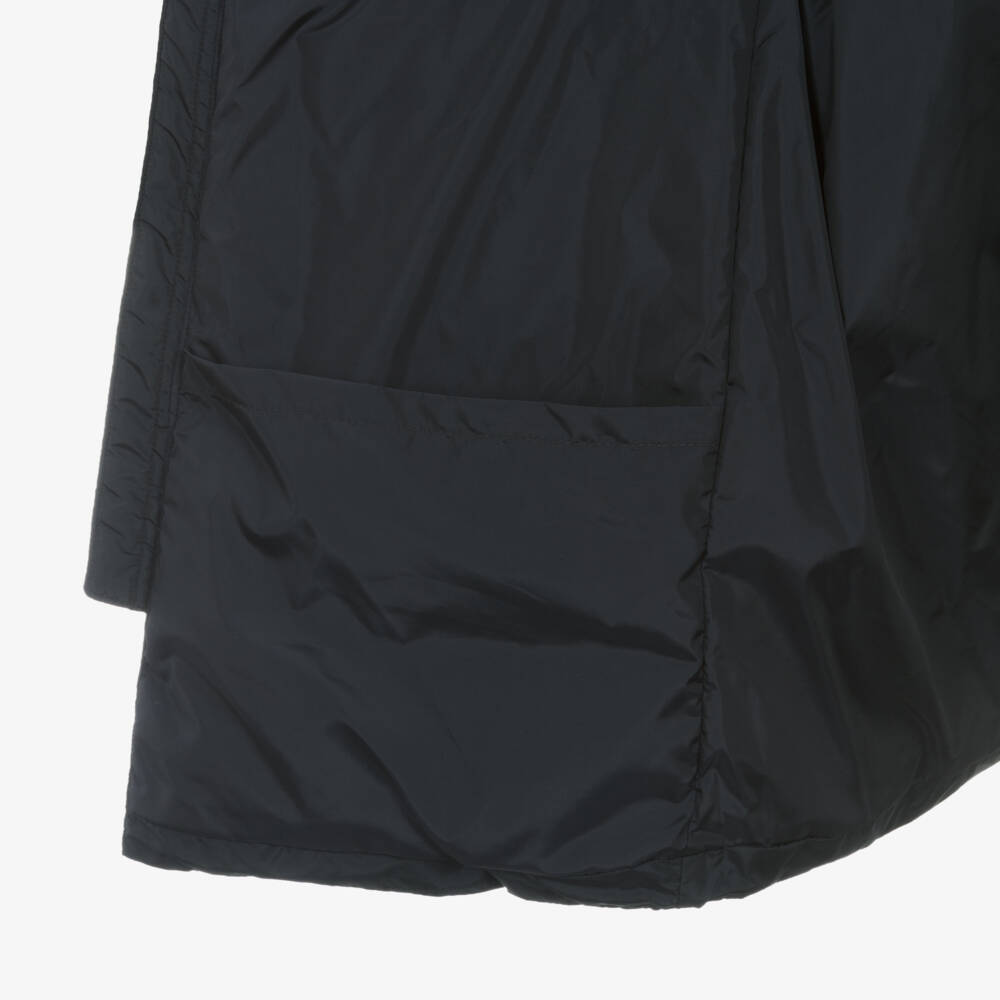 Emporio Armani-Boys Navy Hooded Puffer Jacket | Childrensalon Outlet