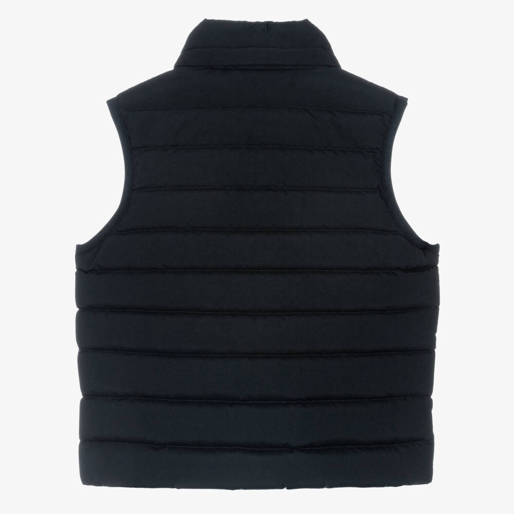 Emporio Armani-Синий пуховый жилет с капюшоном для мальчиков | Childrensalon Outlet