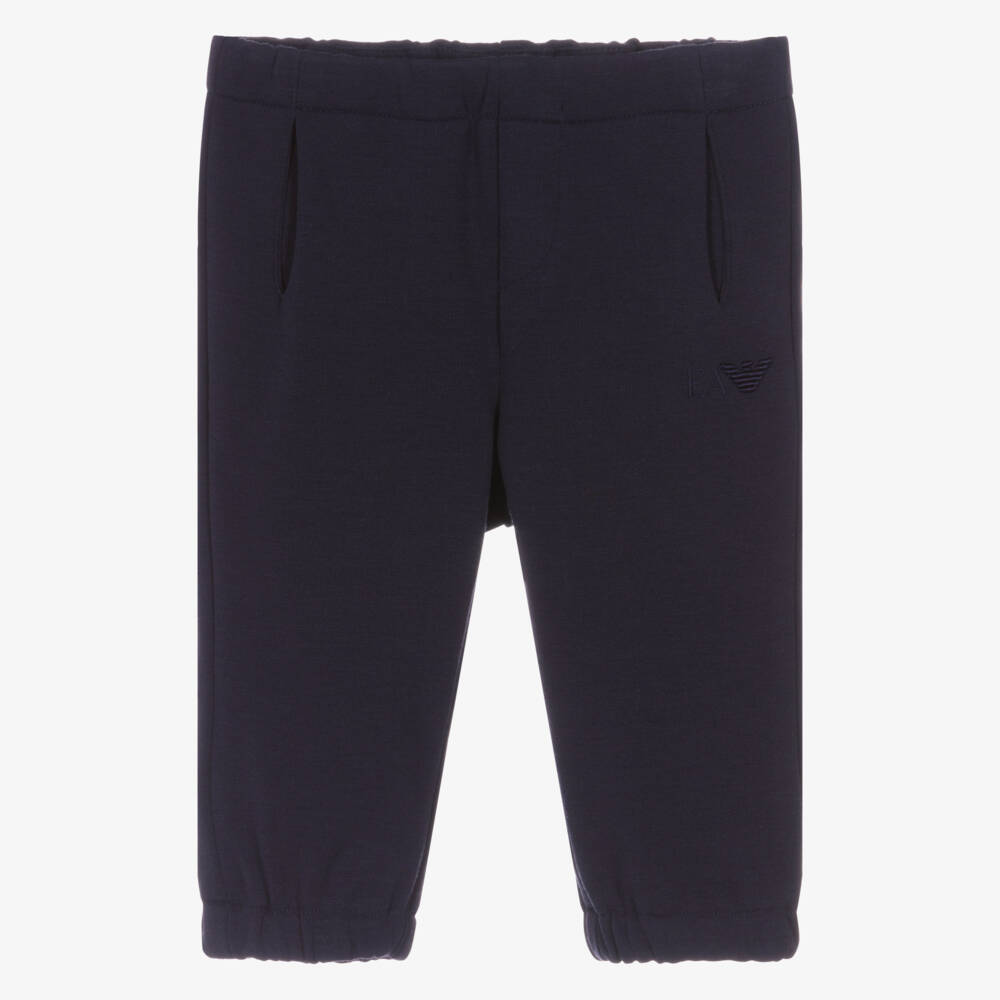 Emporio Armani-Удобные синие брюки из джерси для мальчиков | Childrensalon Outlet