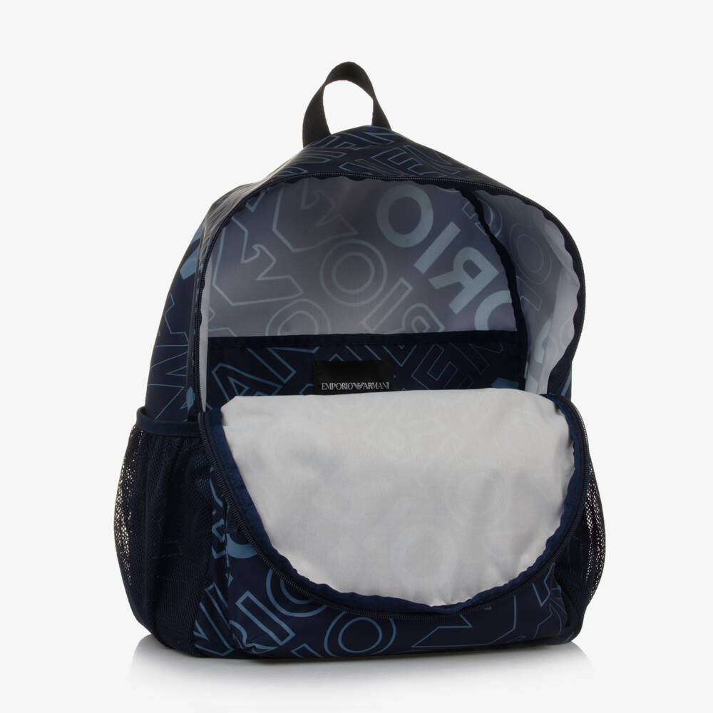 Emporio Armani-Boys Navy Logo Backpack | Childrensalon Outlet
