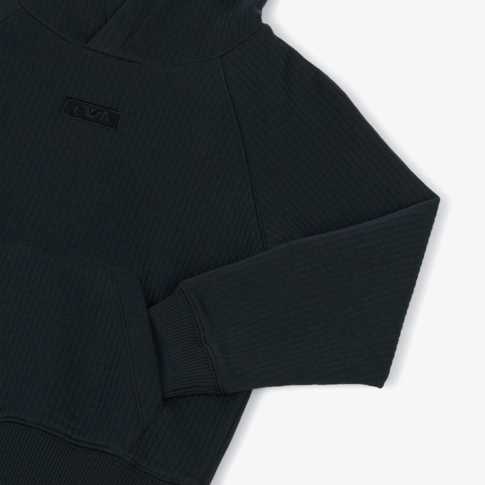 Emporio Armani-Худи из ребристого хлопка синего цвета для мальчиков | Childrensalon Outlet