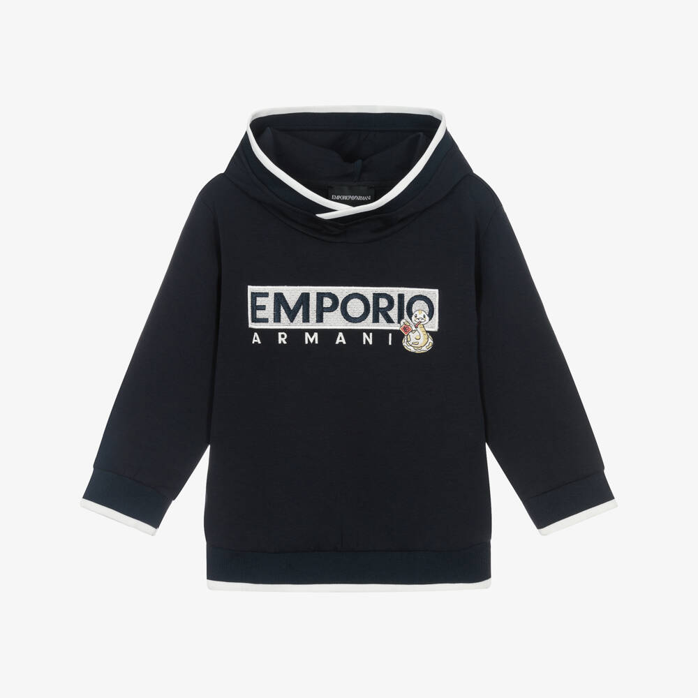 Emporio Armani-Толстовка с вышивкой змеи синий для мальчиков | Childrensalon Outlet