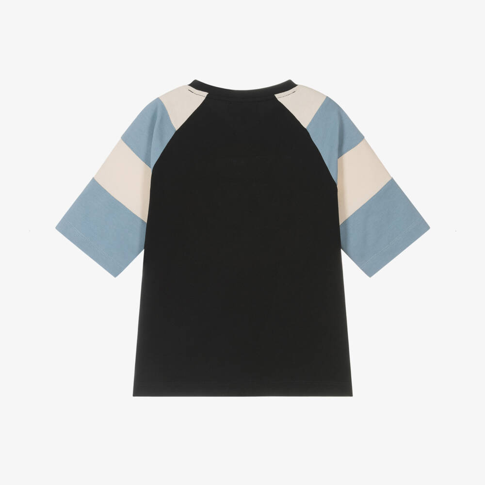 Emporio Armani-Boys Navy Striped Cotton Tee | Childrensalon Outlet