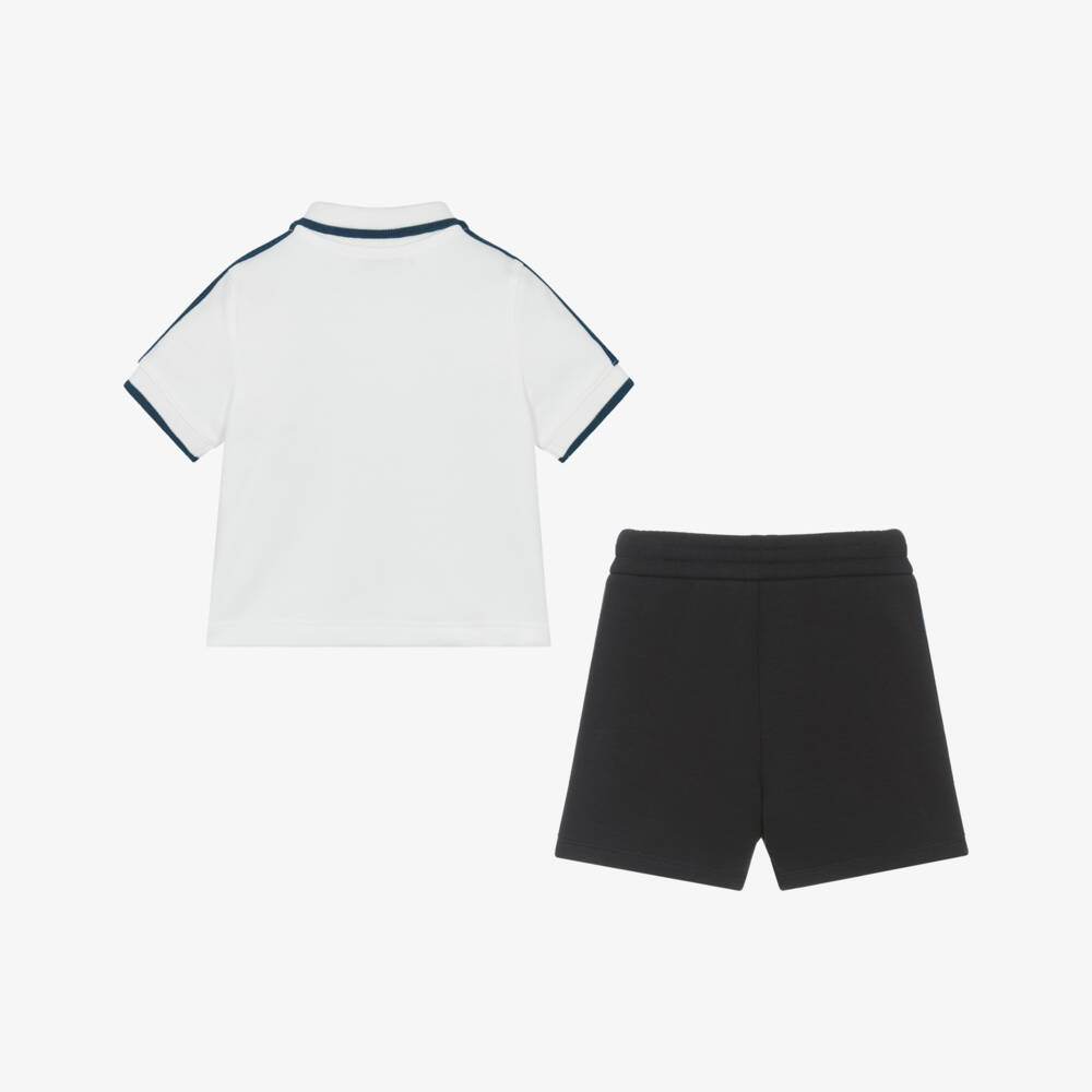 Emporio Armani-Boys Navy & White Polo Short Set | Childrensalon Outlet