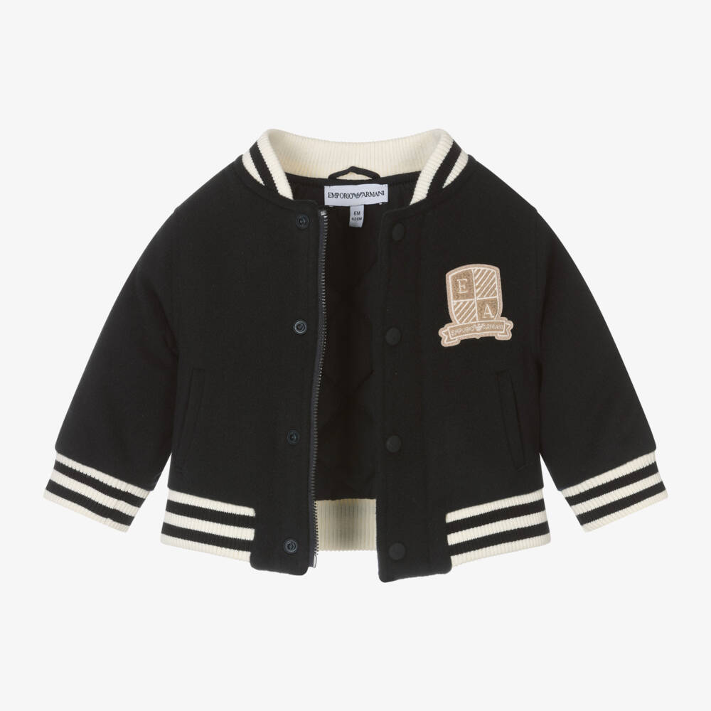 Emporio Armani-Boys Navy Wool College Jacket | Childrensalon Outlet