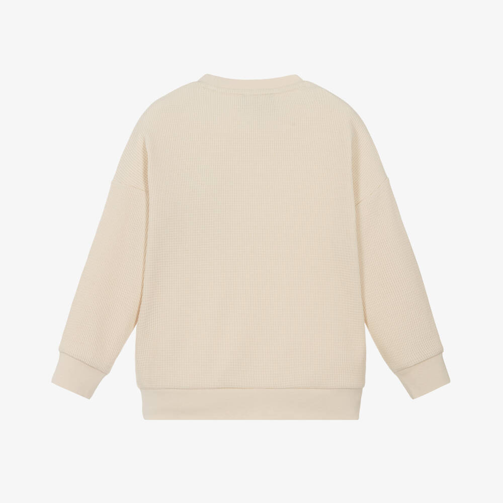 Emporio Armani-Нейтральный вафельный трикотажный топ для мальчиков | Childrensalon Outlet