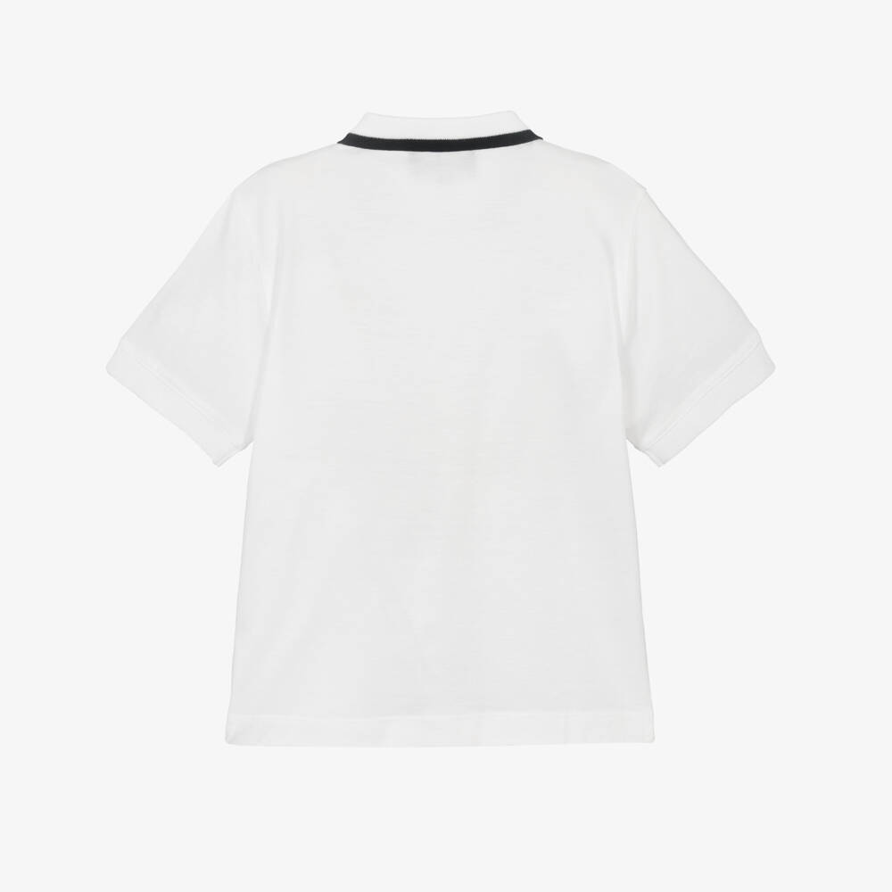 Emporio Armani-Мягкая кремовая рубашка поло для мальчиков | Childrensalon Outlet