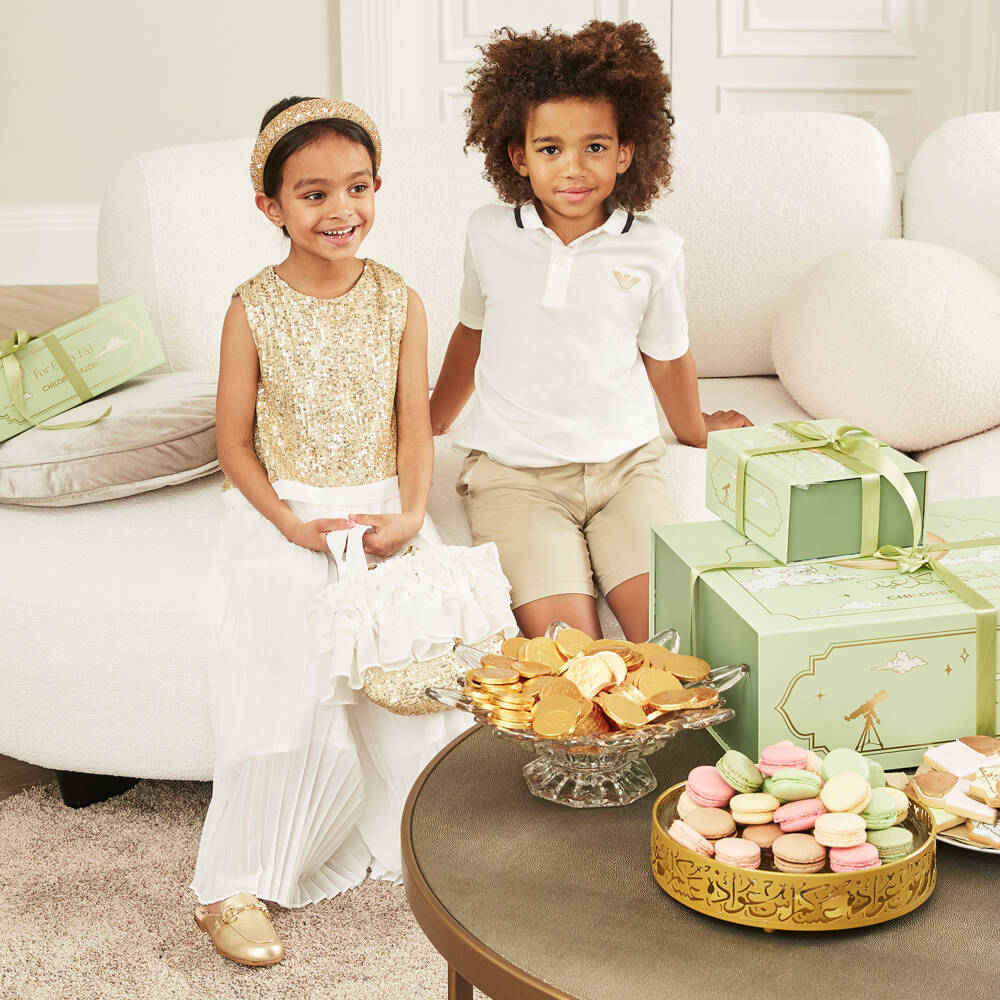 Emporio Armani-Мягкая кремовая рубашка поло для мальчиков | Childrensalon Outlet