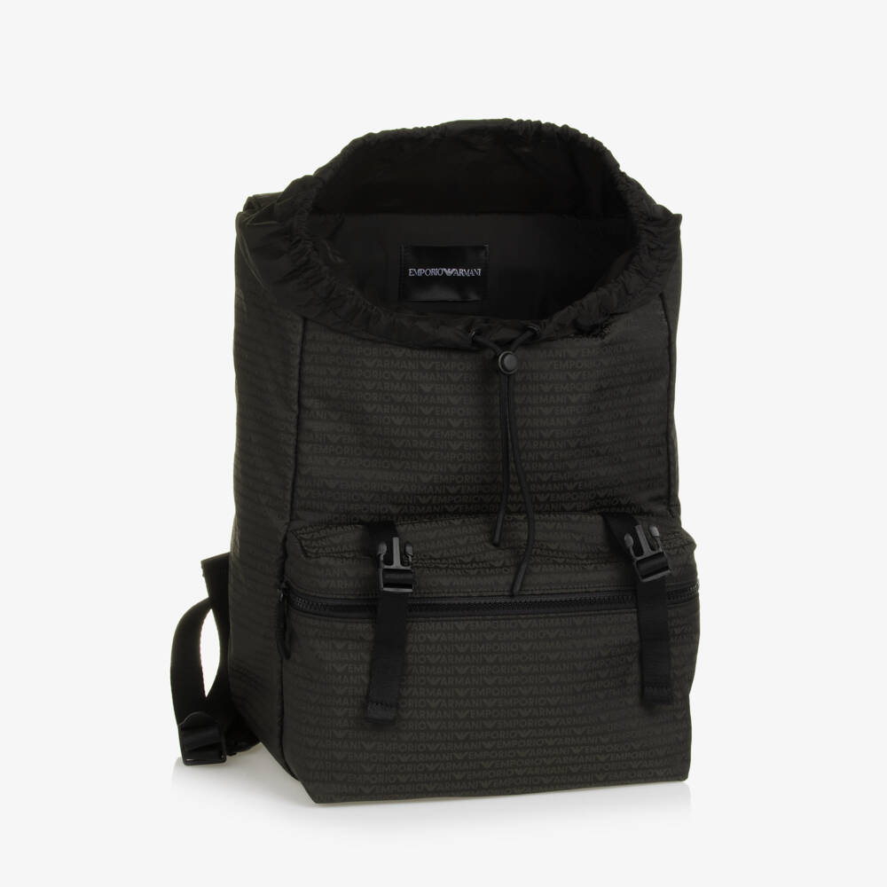 Emporio Armani-Boys Olive Logo Backpack 36cm | Childrensalon Outlet