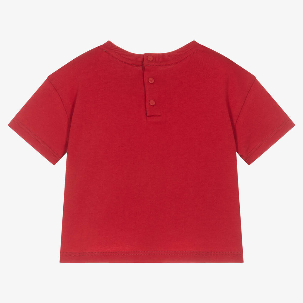 Emporio Armani-Boys Red Comic Print T-Shirt | Childrensalon Outlet
