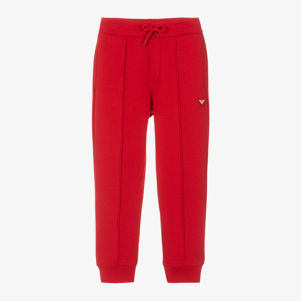Emporio Armani Pantalon de jogging rouge en coton garcon Childrensalon Outlet