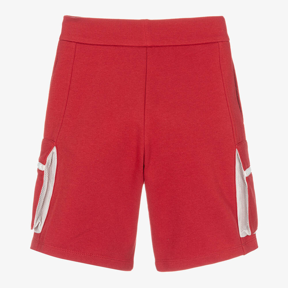 إمبوريو أرماني-شورت قطن جيرسي لون أحمر للأولاد | Childrensalon Outlet