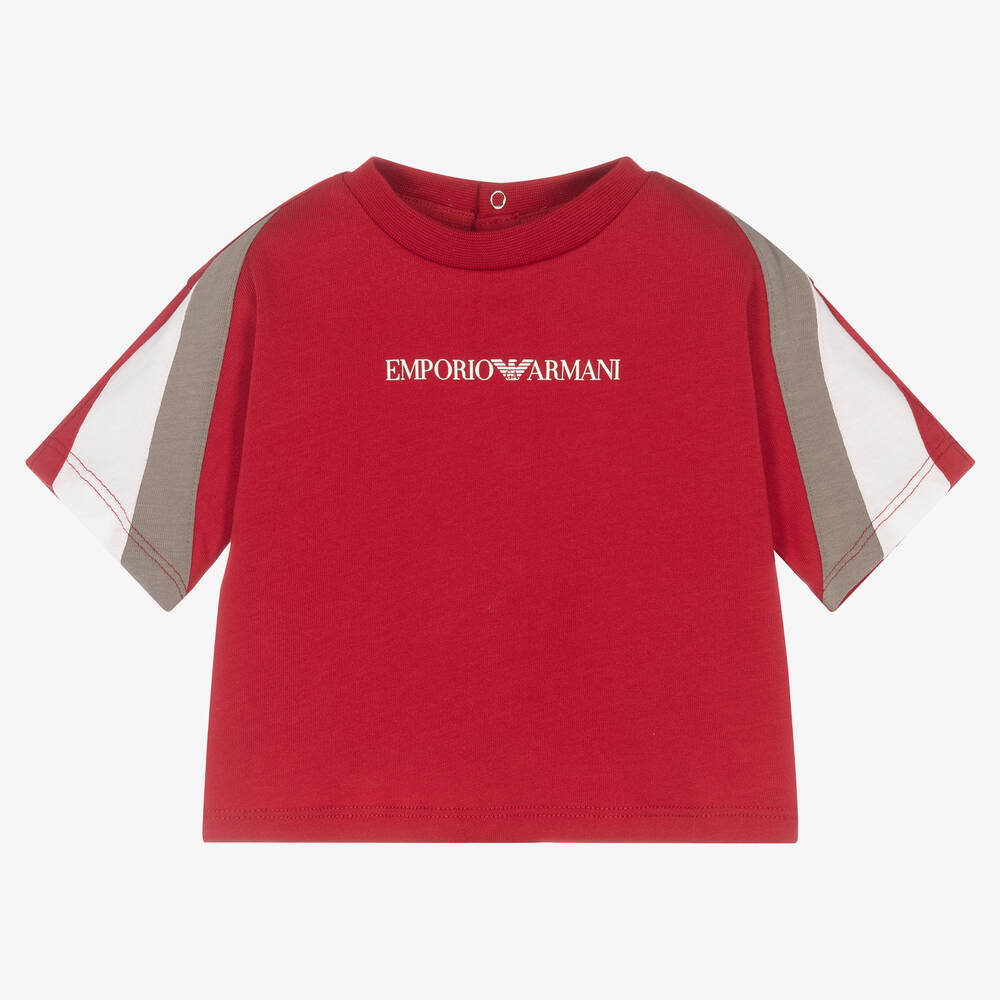 Emporio Armani - Rotes Baumwoll-T-Shirt für Jungen | Childrensalon