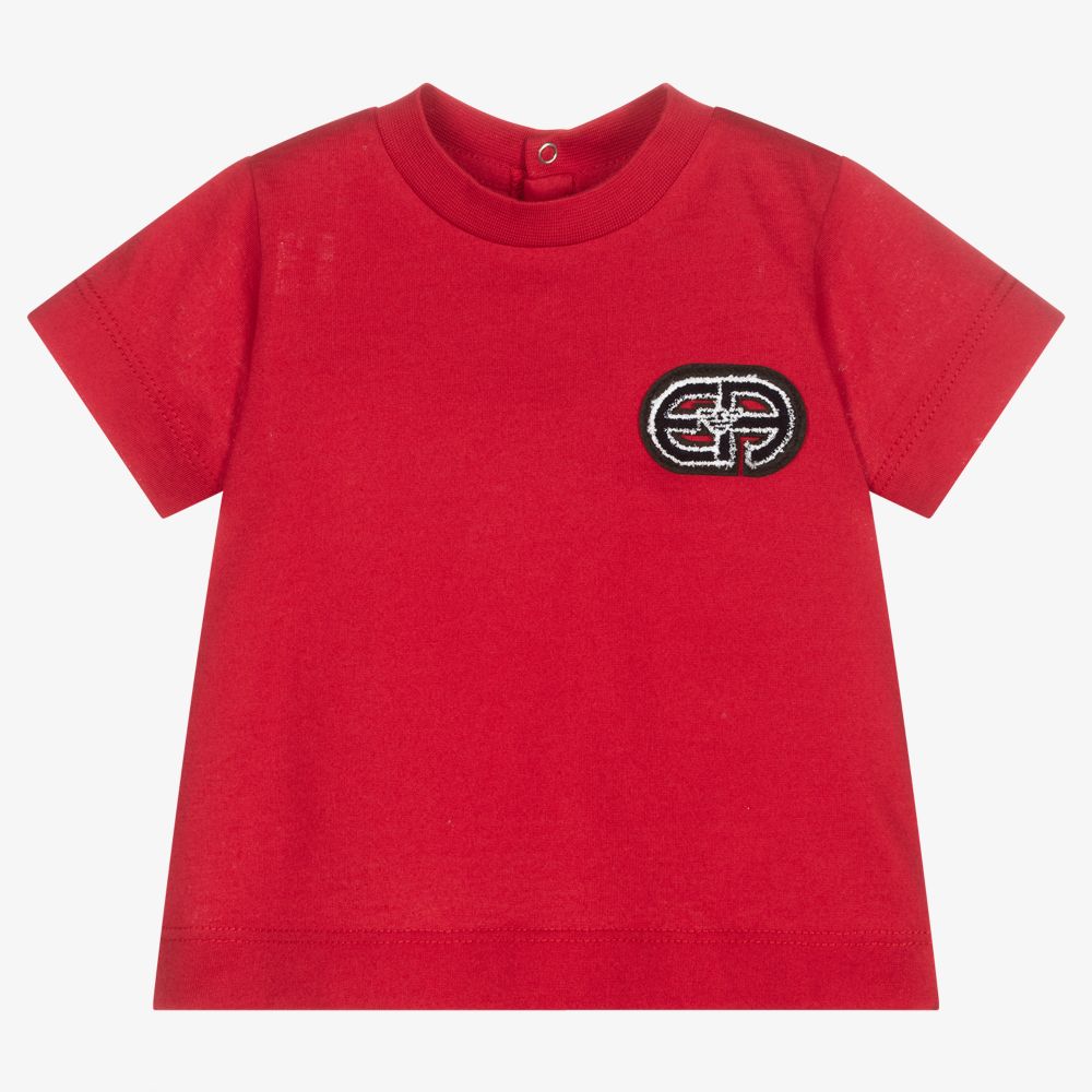 Emporio Armani - T-shirt rouge en coton Garçon | Childrensalon