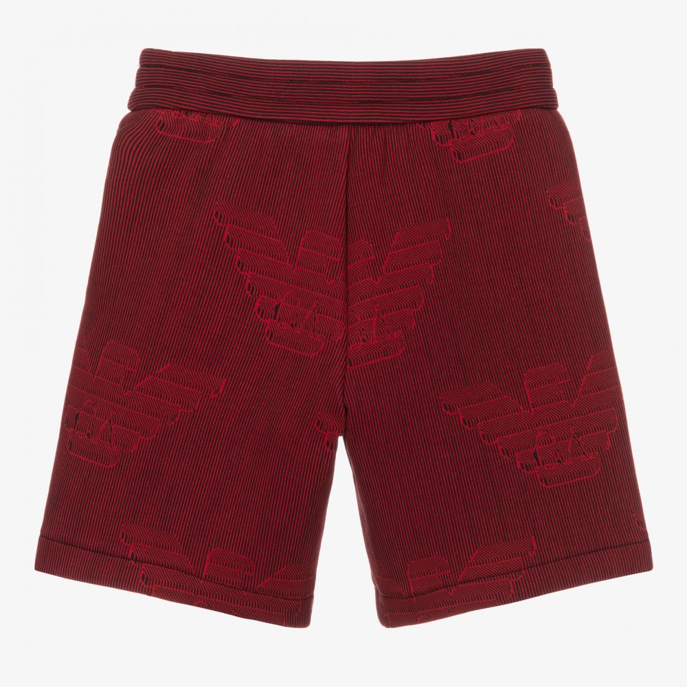 Emporio Armani-Boys Red Logo Shorts | Childrensalon Outlet