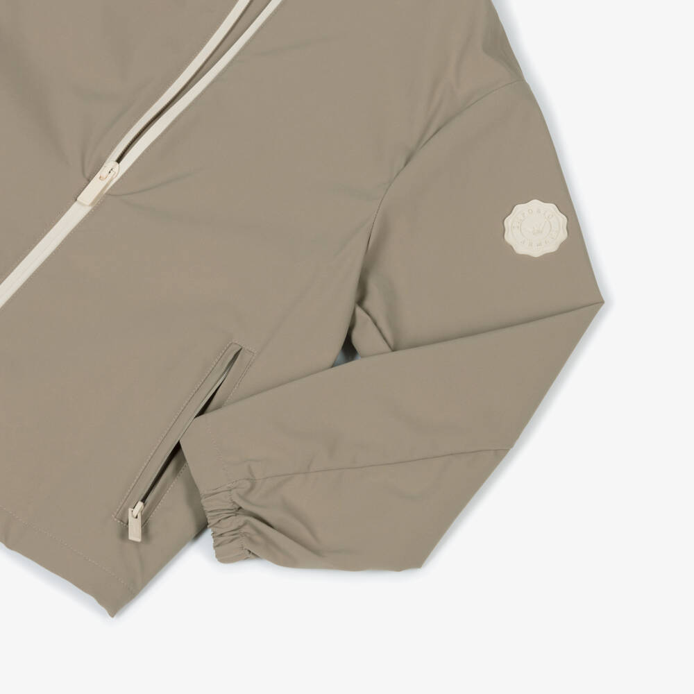 Emporio Armani-Boys Sand-Tone Hooded Outerwear | Childrensalon Outlet