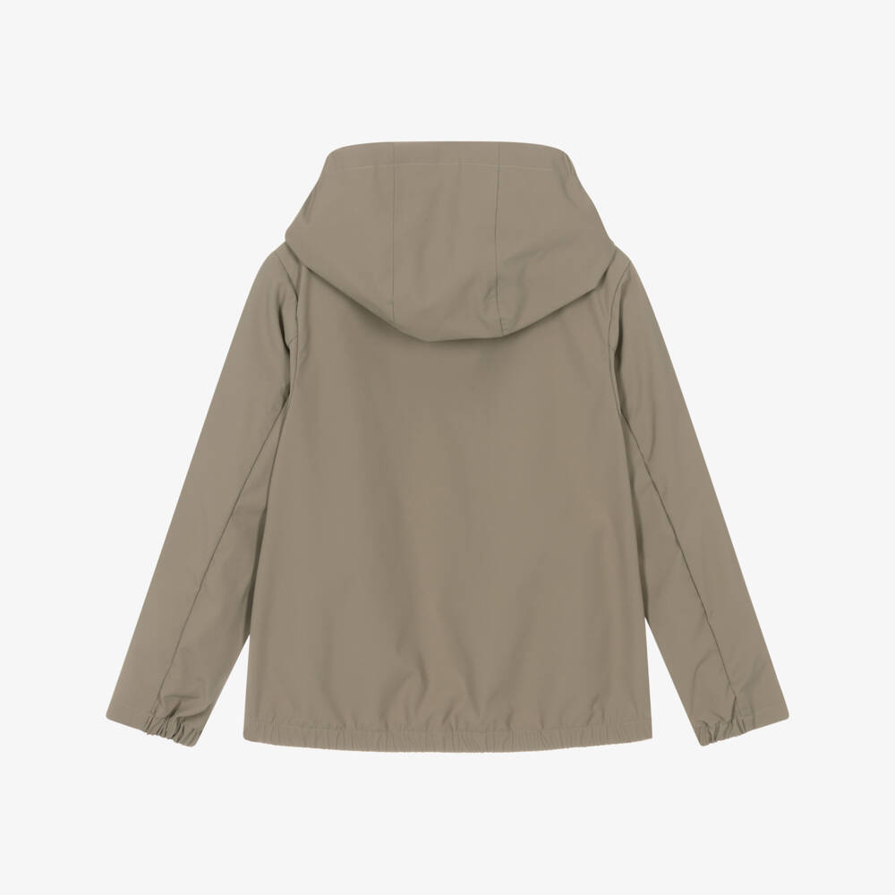 Emporio Armani-Boys Sand-Tone Hooded Outerwear | Childrensalon Outlet