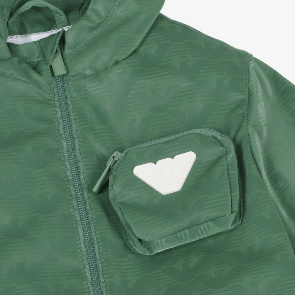 Emporio Armani-Boys Silky Green Spring Jacket | Childrensalon Outlet