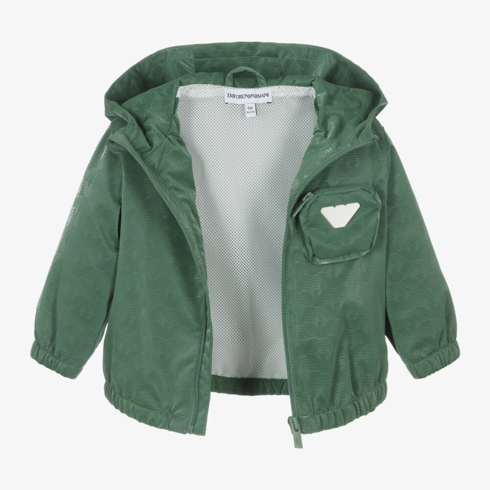 Emporio Armani-Boys Silky Green Spring Jacket | Childrensalon Outlet