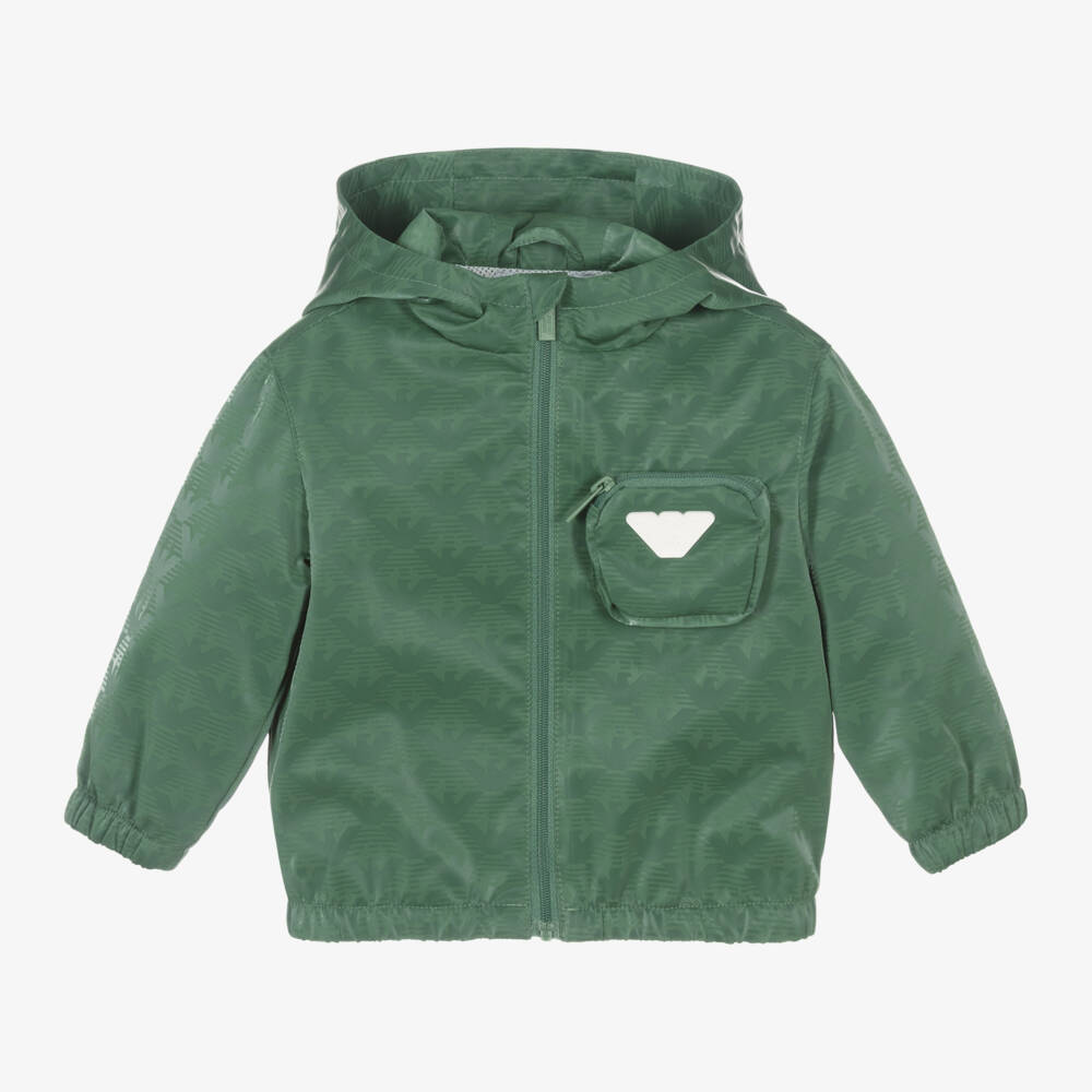Emporio Armani-Boys Silky Green Spring Jacket | Childrensalon Outlet
