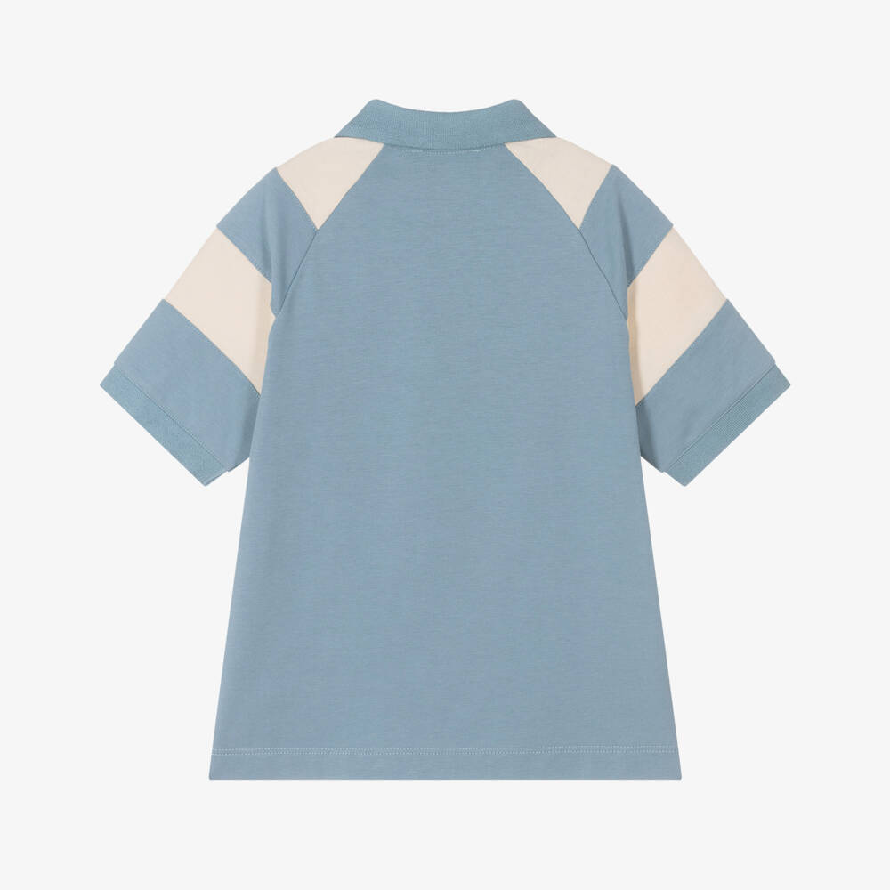 إEmporio Armani-قميص بولو قطني بلون السماء للأولاد | Childrensalon Outlet