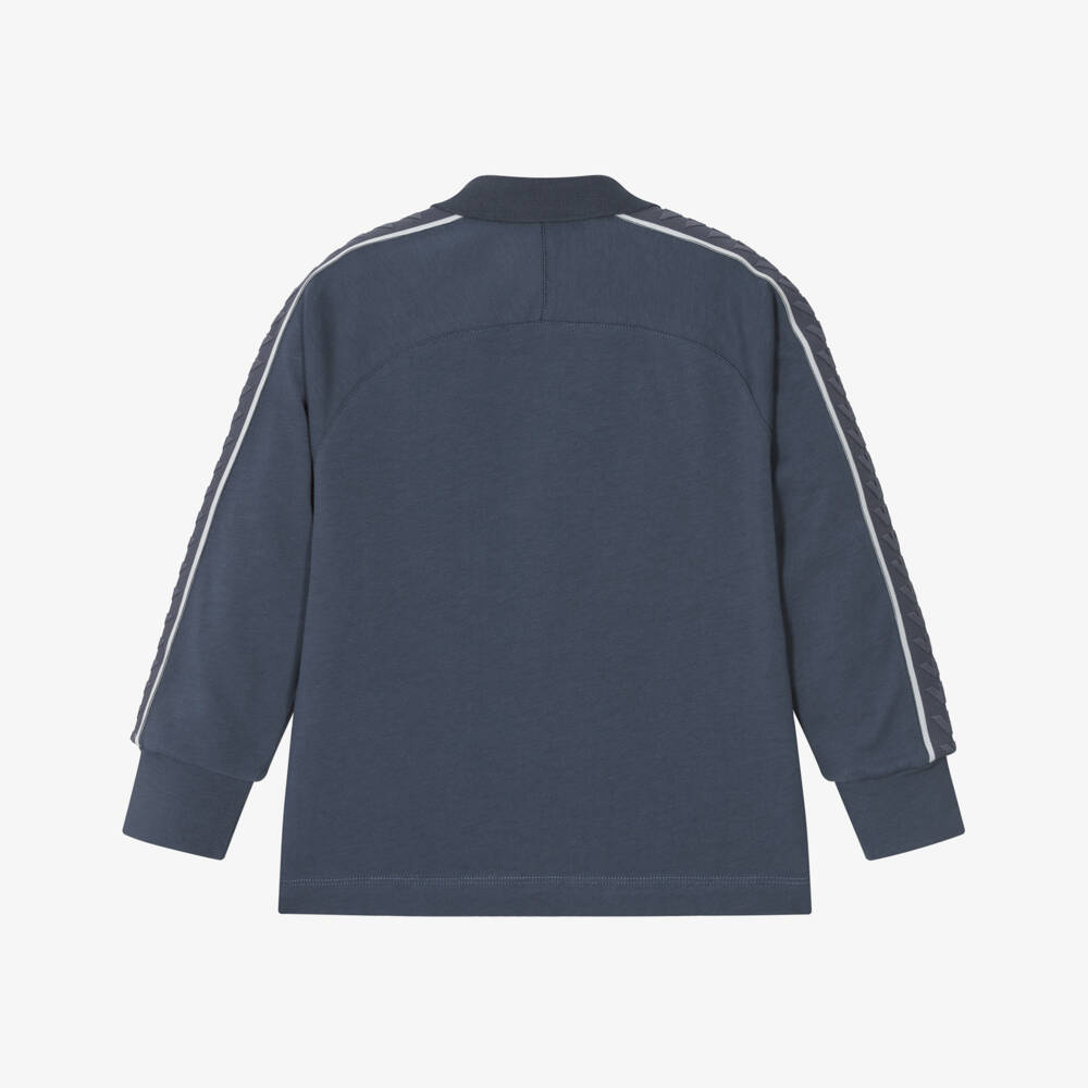 Emporio Armani-Boys Slate Cotton Polo Shirt | Childrensalon Outlet