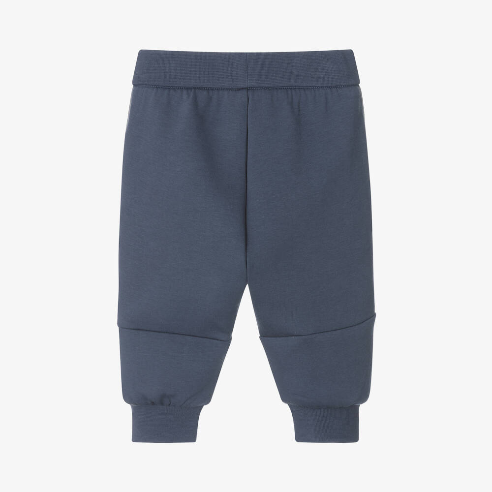 إEmporio Armani-بنطلون رياضي أطفال ولادي مطرز قطن لون أزرق | Childrensalon Outlet