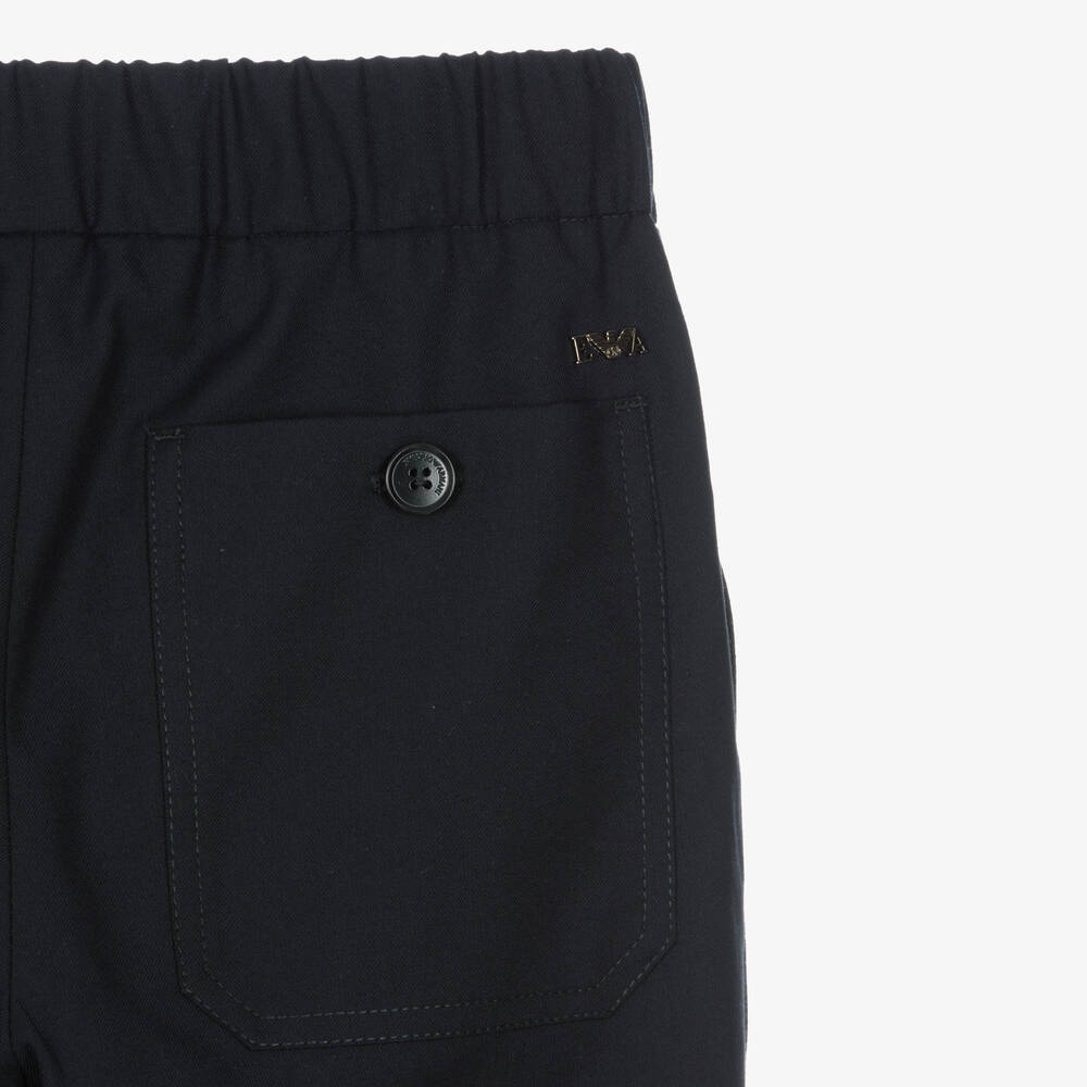 Emporio Armani-Boys Smart Navy Blue Trousers | Childrensalon Outlet