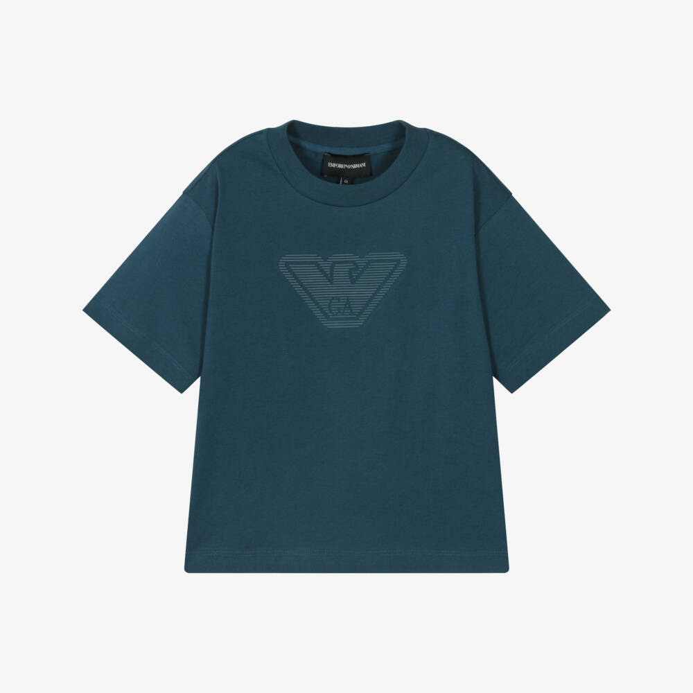 Emporio Armani-Boys Soft Azure Tee Delight | Childrensalon Outlet