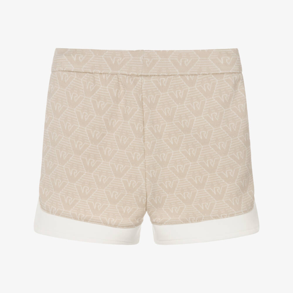 Emporio Armani-Boys Soft Beige Eagle Shorts | Childrensalon Outlet