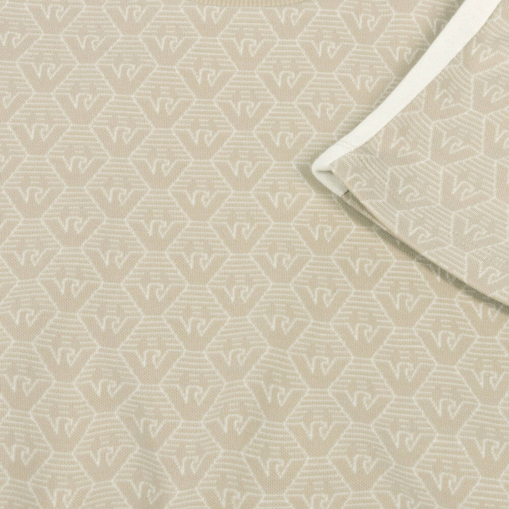 Emporio Armani-Boys Soft Beige Eagle Tee | Childrensalon Outlet