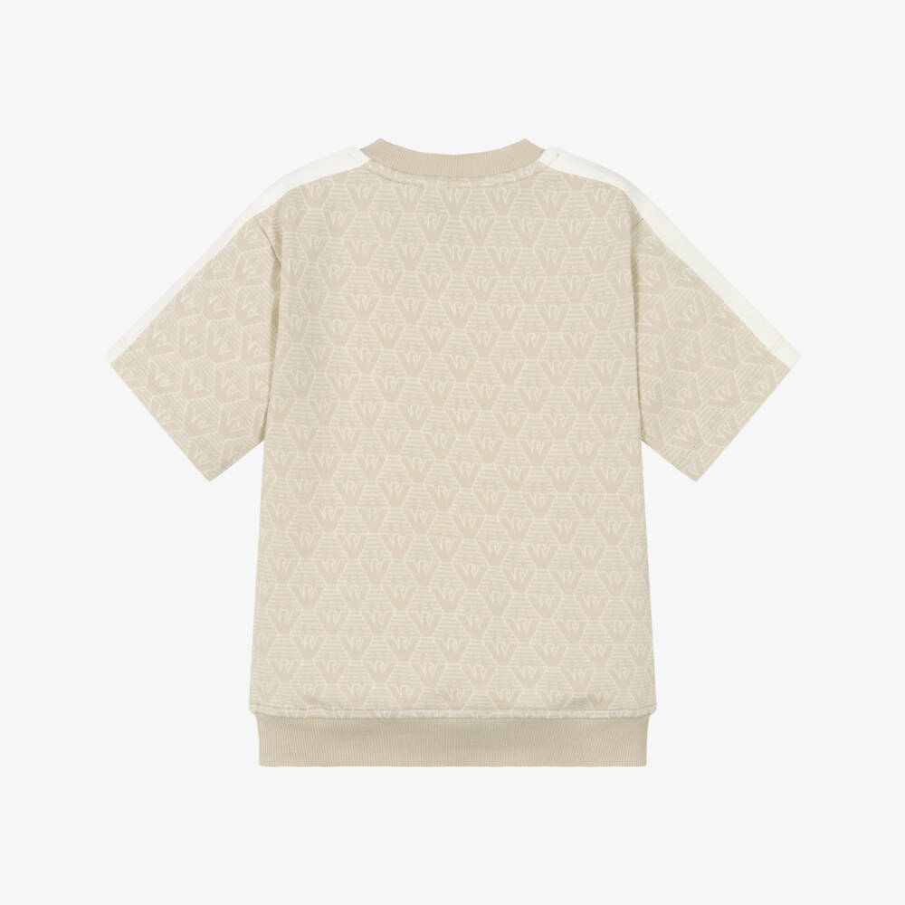 Emporio Armani-Boys Soft Beige Eagle Tee | Childrensalon Outlet