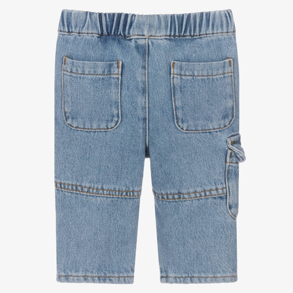 Emporio Armani-Boys Blue Denim Cargo Jeans | Childrensalon Outlet
