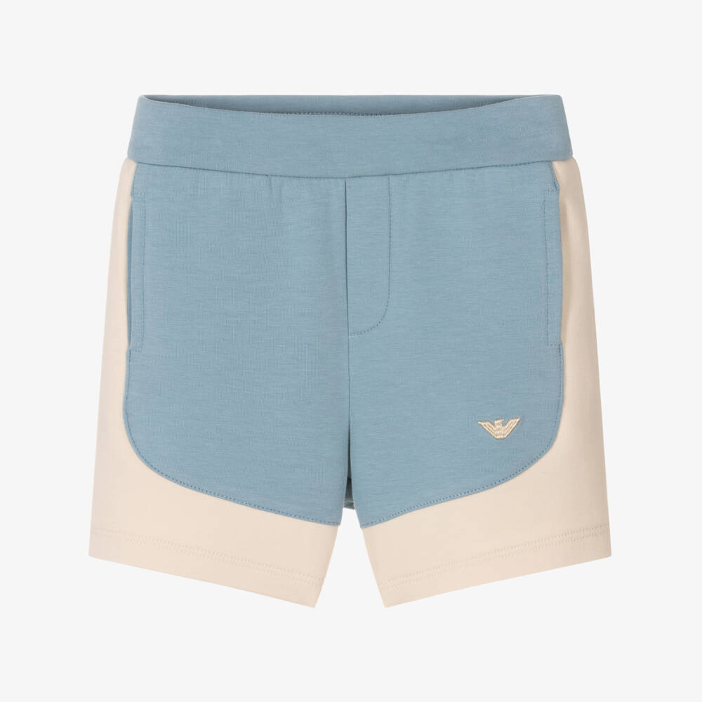 Emporio Armani-Мягкие синие шорты с контрастом для мальчиков | Childrensalon Outlet