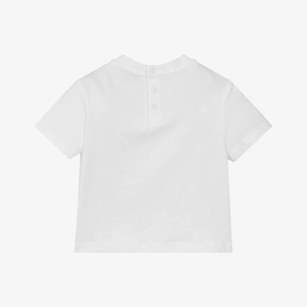 Emporio Armani-Boys Soft White Cotton Tee | Childrensalon Outlet