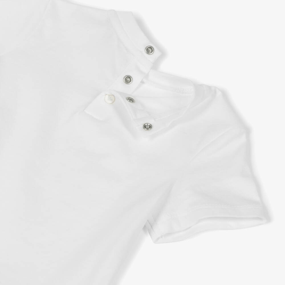 Emporio Armani-Boys Soft White Cotton Tee | Childrensalon Outlet