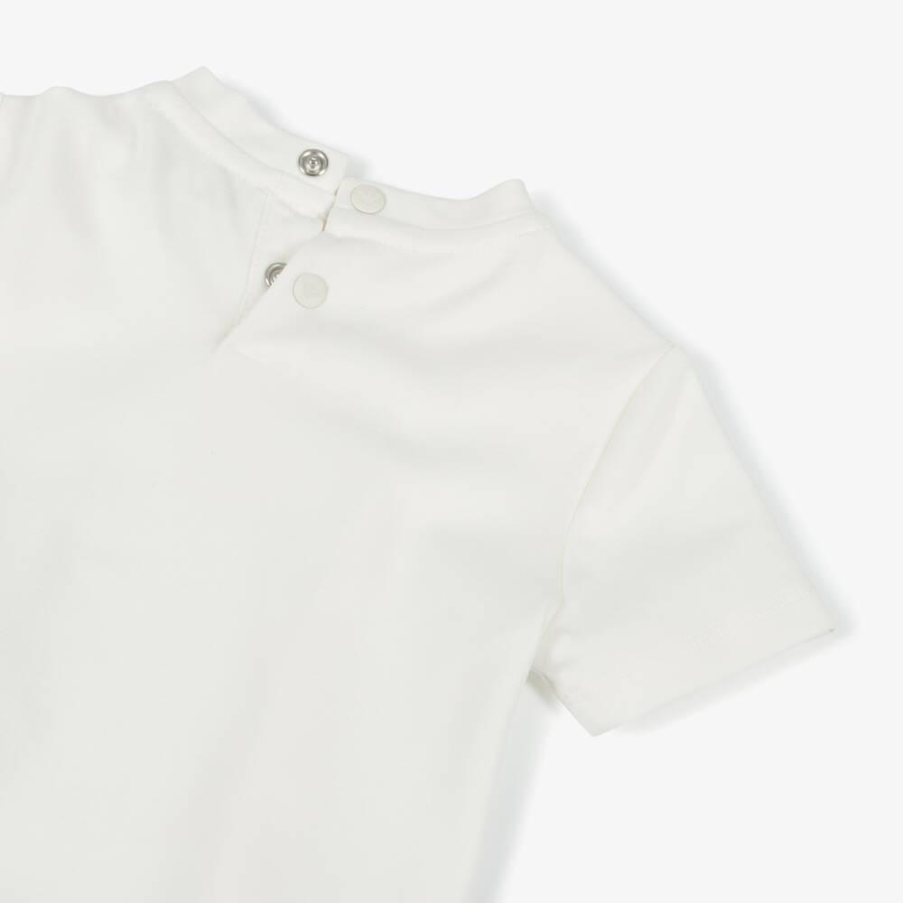 Emporio Armani-Boys Soft White Eagle Tee | Childrensalon Outlet