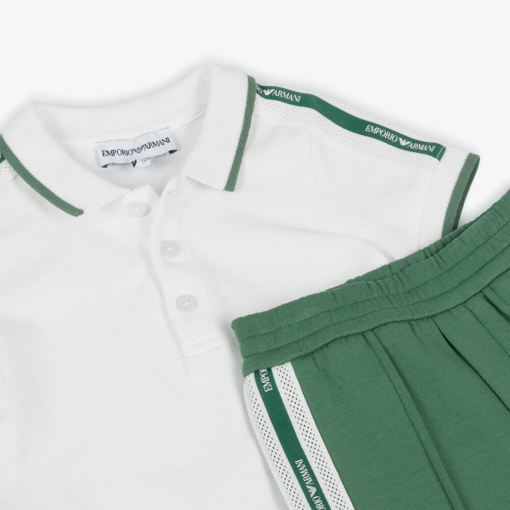 Emporio Armani-Boys Sporty Green & White Ensemble | Childrensalon Outlet