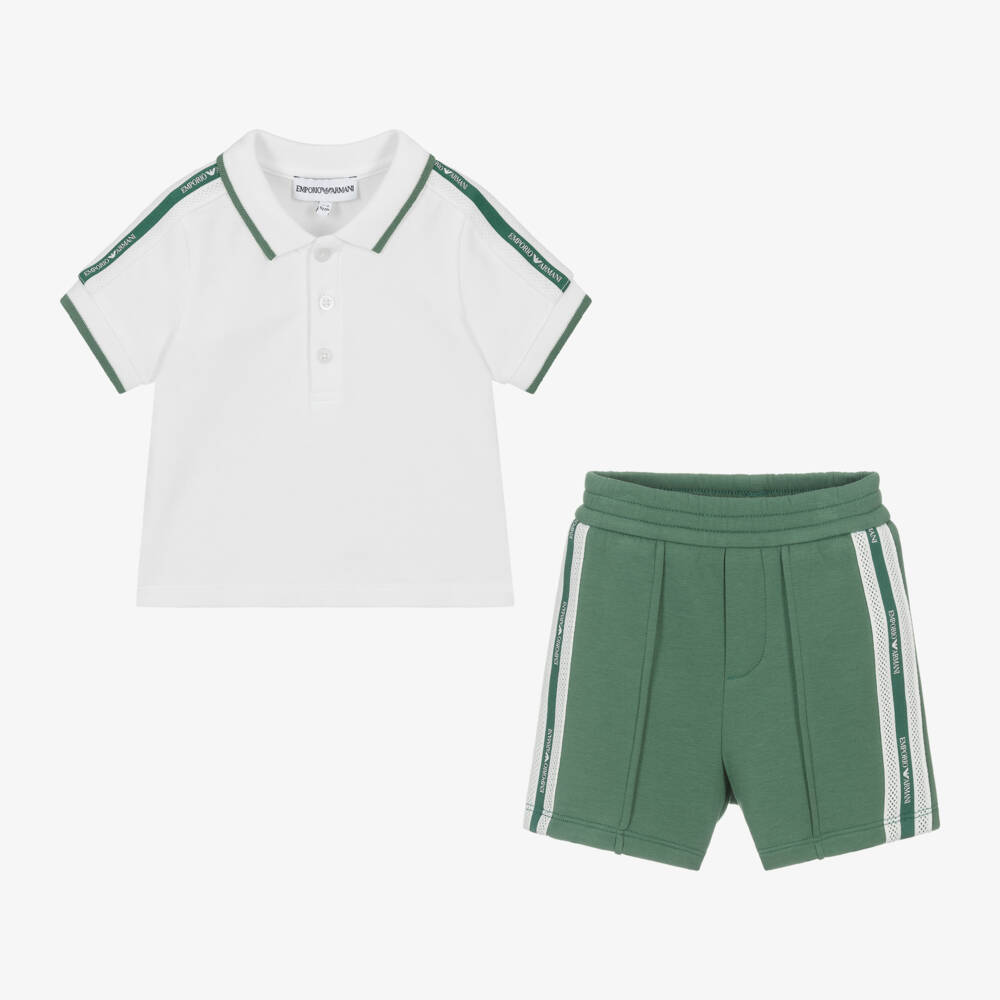 Emporio Armani-Boys Sporty Green & White Ensemble | Childrensalon Outlet