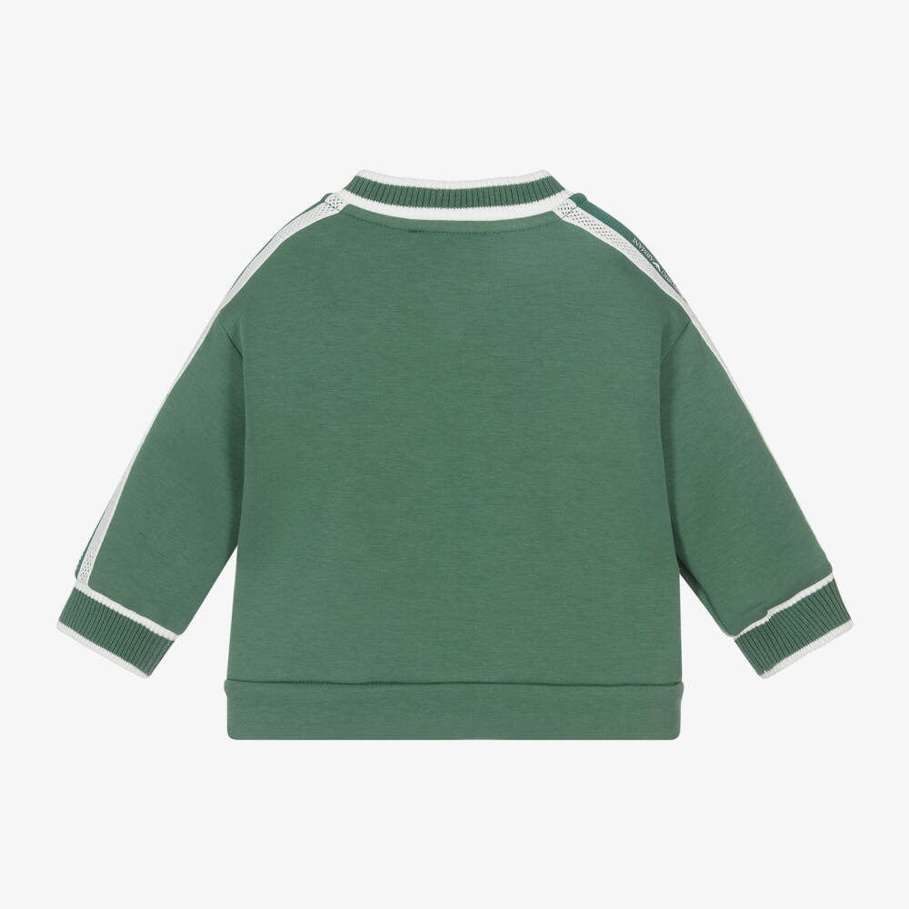 Emporio Armani-Boys Sporty Green Zip Jacket | Childrensalon Outlet