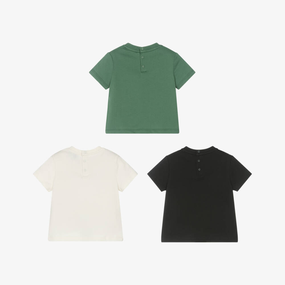 Emporio Armani-Boys Trio of Green Cotton Tees | Childrensalon Outlet