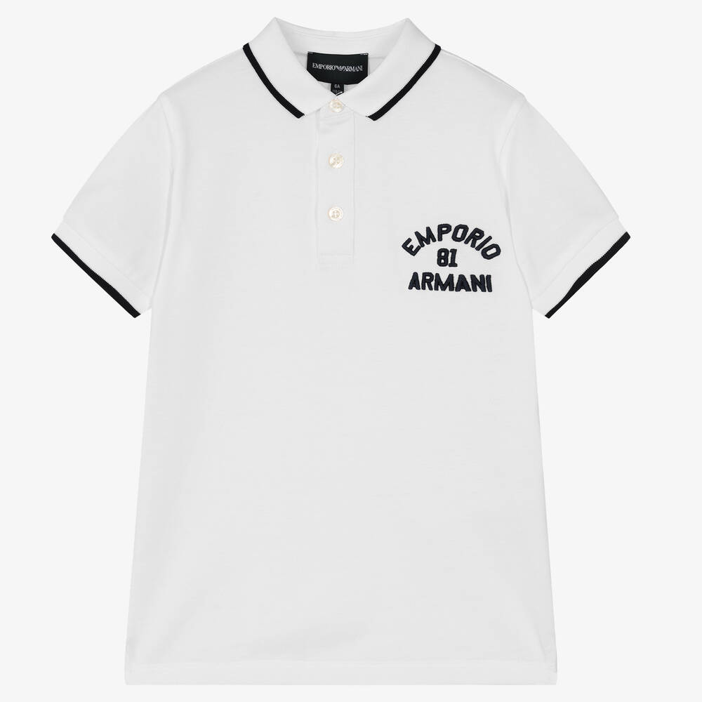 Emporio Armani - Weißes Baumwoll-Poloshirt | Childrensalon